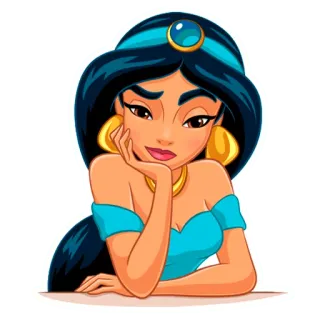 ☹️ Jasmine Aladdin Disney, Księżniczka, Kreskówka, Jasmina, Aladyn telegram sticker