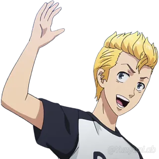 👋 Anime, Dessin animé, Personnage, Signe de la main, Souriant whatsapp sticker