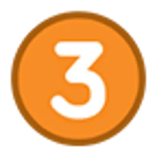 3⃣ 3 数字, 橙色, 白色 telegram sticker