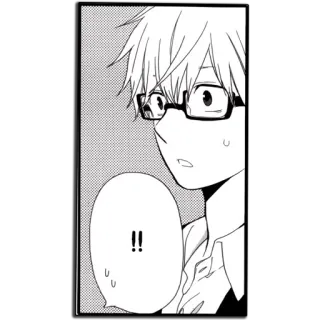 😱 !! Anime, Manga, Dessin animé, Lunettes, Surprise, Choqué telegram sticker