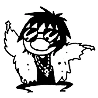 😎 desenho animado, personagem, óculos de sol, gesto, dedo do meio whatsapp sticker