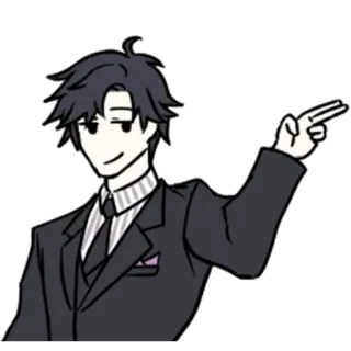 😎 キャラクター, スーツ, イラスト telegram sticker