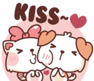 😘 KISS~ 키스, 사랑, 동물, 귀여운, 개, 고양이, 하트 telegram sticker