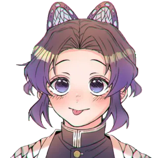 🦋 Shinobu Kocho Demon Slayer Anime, Demon Slayer, Shinobu Kocho, mignon, dessin animé, manga telegram sticker