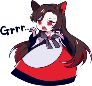 👻 Grrr! anime, angry, cute, cartoon, cat girl telegram sticker