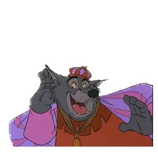 🐺 Prince John Robin Hood Prince John, Robin Hood, Disney, animated, wolf, cartoon whatsapp sticker