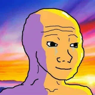 🥲 밈, Wojak, 인터넷, 슬픈, 우는 telegram sticker