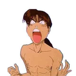😤 anime, scream, angry, upset, sweat, man telegram sticker