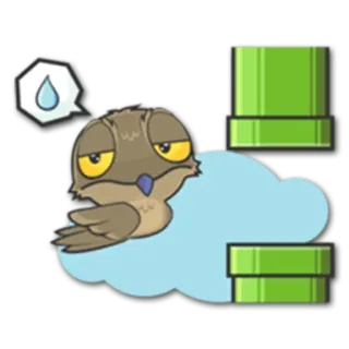😋 Desenho animado, Pássaro, Sonolento, Nuvem whatsapp sticker