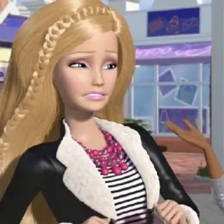 🤮 Barbie Barbie, blond, Cartoon, traurig, Mädchen whatsapp sticker