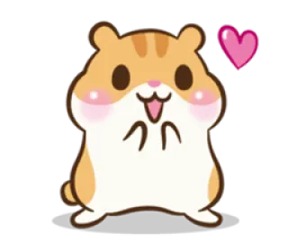 ❤ 仓鼠, 可爱, 动物, 哺乳动物, 啮齿动物, 心 telegram sticker