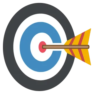✌ cible, flèche, cible, précision, objectif, succès, viser, fléchettes whatsapp sticker