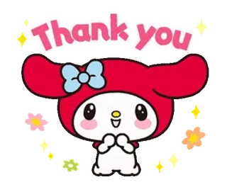 😊 My Melody Thank you My Melody, Sanrio, lindo, gracias, dibujos animados, saludo, kawaii telegram sticker
