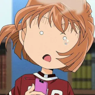 🤯 anime, zszokowana, dziewczyna, telefon telegram sticker