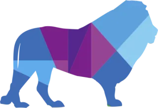 ♌ leeuw, dier, geometrisch, blauw, paars, abstract telegram sticker