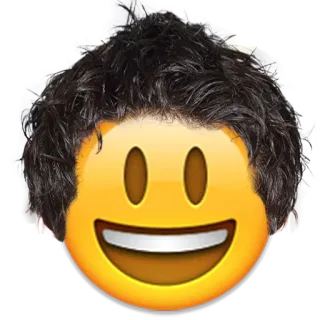 😃 emoji, hair, face, smile, happy telegram sticker