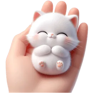 ☺️ gatto, gattino, carino, animale, animale domestico, mano, soffice telegram sticker