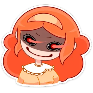 😡 소름끼치는, 무서운, 호러, 빨간 눈, 소녀, 만화, 괴물, 사악한 telegram sticker