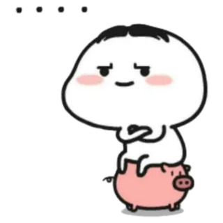 🤨 ... cartoon, pig, cute, emoji, sticker, character telegram sticker