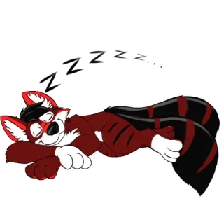 😴 동물, 레서판다, 누워있는, 만화, 털 telegram sticker