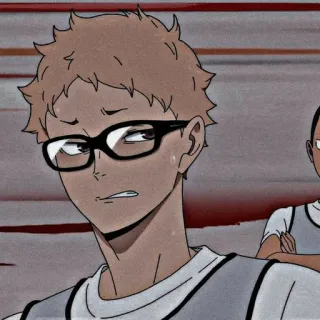 😅 Tsukishima Kei Haikyuu!! anime, haikyuu, tsukishima kei, volleyball, sports, glasses telegram sticker