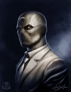 ⚛ Mr. Knight Moon Knight super-herói, Marvel, quadrinhos, máscara, roupa, Sr. Knight telegram sticker