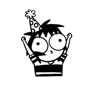 🎉 cartoon, party, celebration, birthday, hat, character telegram sticker