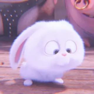 🐰 Snowball The Secret Life of Pets Snowball, rabbit, cute, white, fluffy, The Secret Life of Pets, cartoon, animal whatsapp sticker