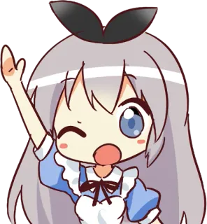 ✋ Anime, Kawaii, Chibi, Süß, Winken, Mädchen telegram sticker