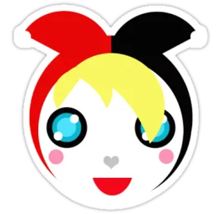 👩 Harley Quinn Arlequina, DC Comics, desenho animado, adesivo, mulher, vilã telegram sticker