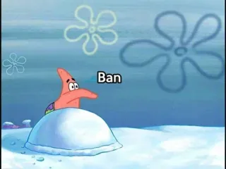 🤝 Patrick Star Spongebob Squarepants Ban kartun, Patrick, Spongebob, larangan telegram sticker