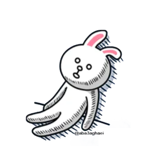 😷 lapin, mignon, animal, dessin animé, kawaii whatsapp sticker