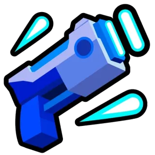 ☄️ gun, weapon, cartoon, stylized, blue telegram sticker