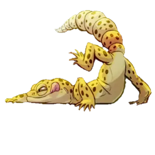 😜 Gecko, Tier, Echse, Reptil, Yoga telegram sticker