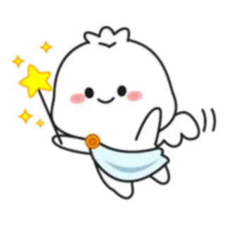 👋 lindo, ángel, magia, dibujos animados, estrellas, kawaii whatsapp sticker