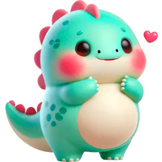 ☺️ ไดโนเสาร์, น่ารัก, คาวาอิ, การ์ตูน, สัตว์, สติกเกอร์ whatsapp sticker