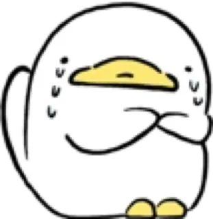 😭 kaczka, słodki, kreskówka, zwierzę, ptak, kawaii telegram sticker