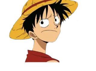 😕 Monkey D. Luffy One Piece anime, one piece, luffy, monkey d. luffy, straw hat, pirate whatsapp sticker