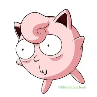 😥 Jigglypuff Pokemon @MikeGoesGeek Pummeluff, Pokémon, Cartoon, Rosa, Fanart, Niedlich telegram sticker