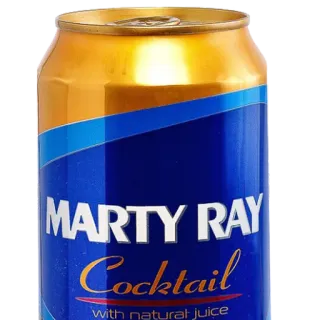 🍺 MARTY RAY Cocktail with natural juice bebida, trago, cóctel, Marty Ray, jugo, lata telegram sticker