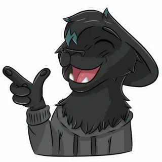 😂 anthropomorphe, dessin animé, furry, personnage, pointant, souriant whatsapp sticker