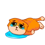 😭 kot, smutny, płacz, łzy, emoji, naklejka whatsapp sticker