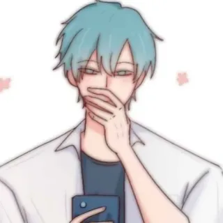 🎧 Anime, Menino, Telefone, Desenho animado, Personagem, Masculino whatsapp sticker