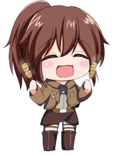 😄 Sasha Braus Attack on Titan Аниме, Чиби, Персонаж, Саша Браус, Атака титанов telegram sticker