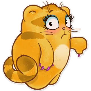👎 gato, animal, fofo, adesivo, desenho animado, kawaii telegram sticker