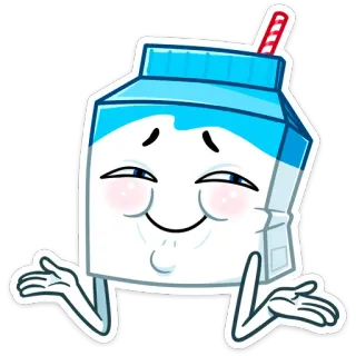 ☺️ Milchkarton, Essen, Getränk, Cartoon, Figur, Illustration, süß whatsapp sticker