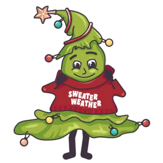 Christmas tree telegram stickers