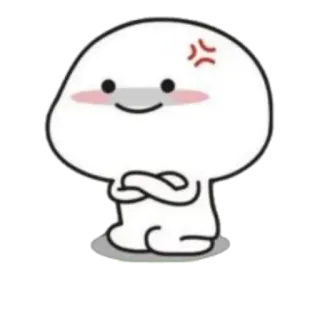 🪐 Cartone animato, Arrabbiato, Carino, Bianco, Personaggio, Emoji telegram sticker