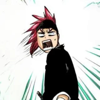 ⚔ Renji Abarai Bleach Anime, Manga, Shinigami, Żniwiarz dusz, rude włosy telegram sticker