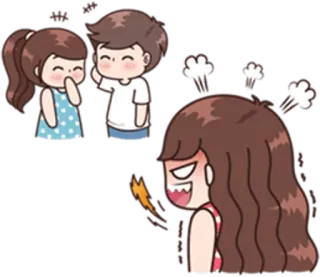 😤 couple, en colère, jaloux, dessin animé, amour telegram sticker